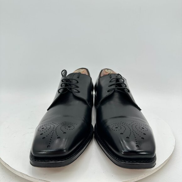 Salvatore Ferragamo Tramezza Italy Men Size 9.5 Black Leather Brogue Derby Shoes main image 10